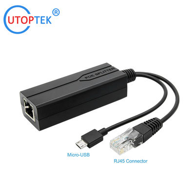 Factory OEM POE Splitter 48V to 12V/5V DC 2.5mm/ Micro-USB/Type-C IEEE802.3af/at for POE switch and IP Cameras/APs