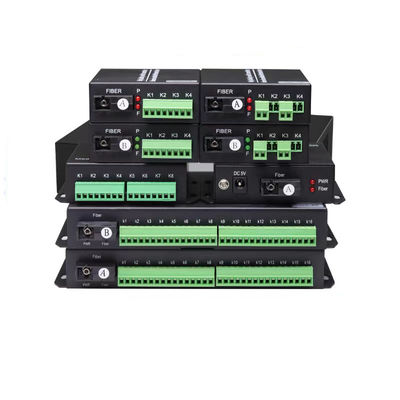 4/8 Port bidi dry contact closure over fiber media converter for alarm system Infrared radiation
